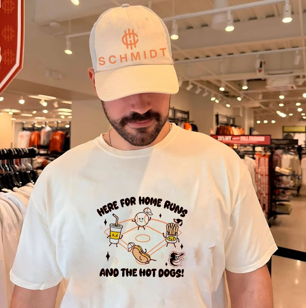 Baltimore Orioles Snack here for home runs and the hot dogs shirt Unisex T-shirt, Sweatshirt, Hoodie, Long Sleeve Tee - T-Shirt, Sweatshirt, Hoodie