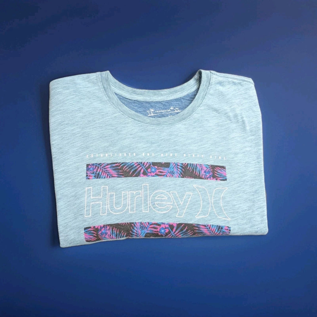 Hurley H20-Dri Logo Shirt XL Men's T-Shirt Blue Tropical Surf Vibes Unisex T-shirt, Sweatshirt, Hoodie, Long Sleeve Tee - T-Shirt, Sweatshirt, Hoodie
