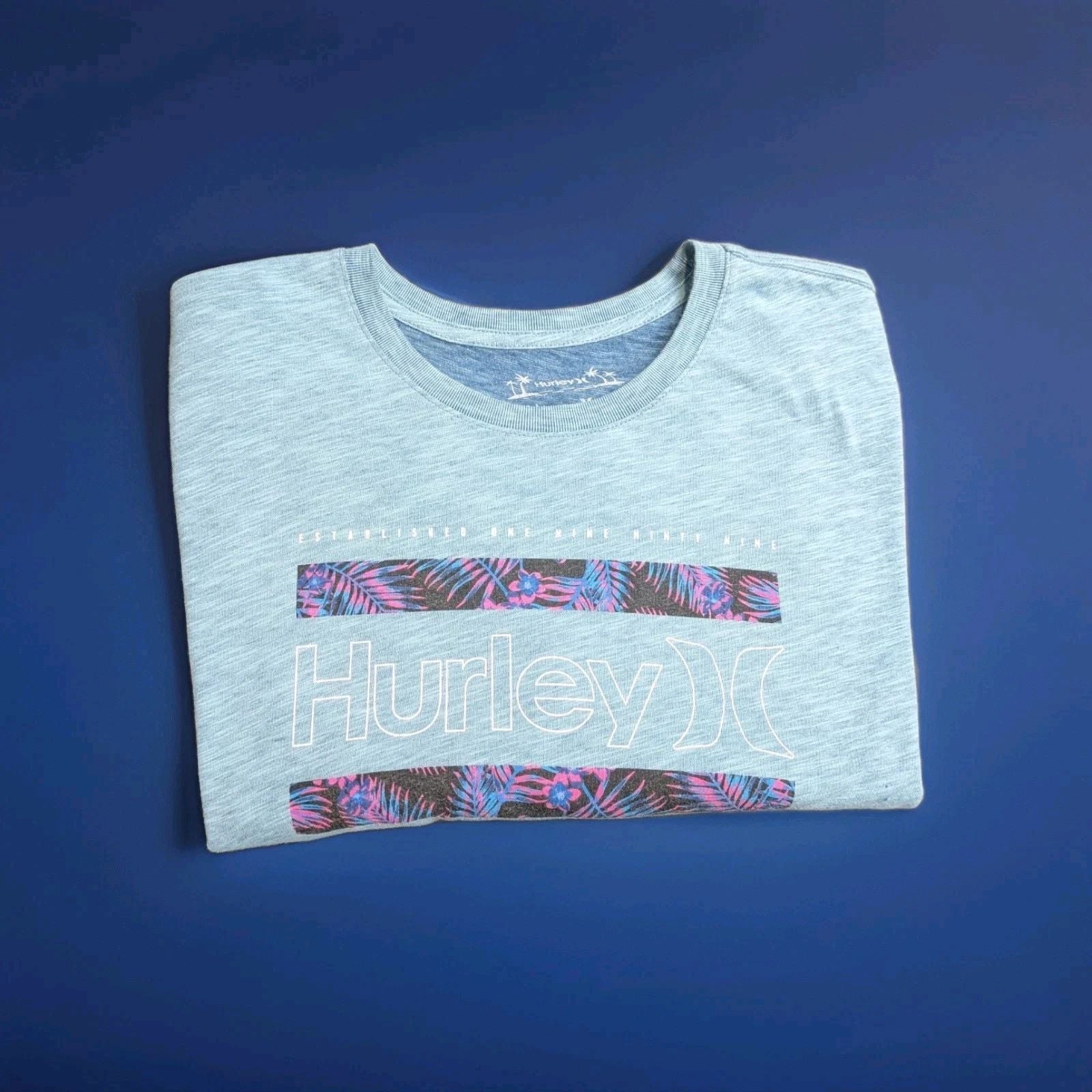 Hurley H20-Dri Logo Shirt XL Men's T-Shirt Blue Tropical Surf Vibes Unisex T-shirt, Sweatshirt, Hoodie, Long Sleeve Tee - T-Shirt, Sweatshirt, Hoodie