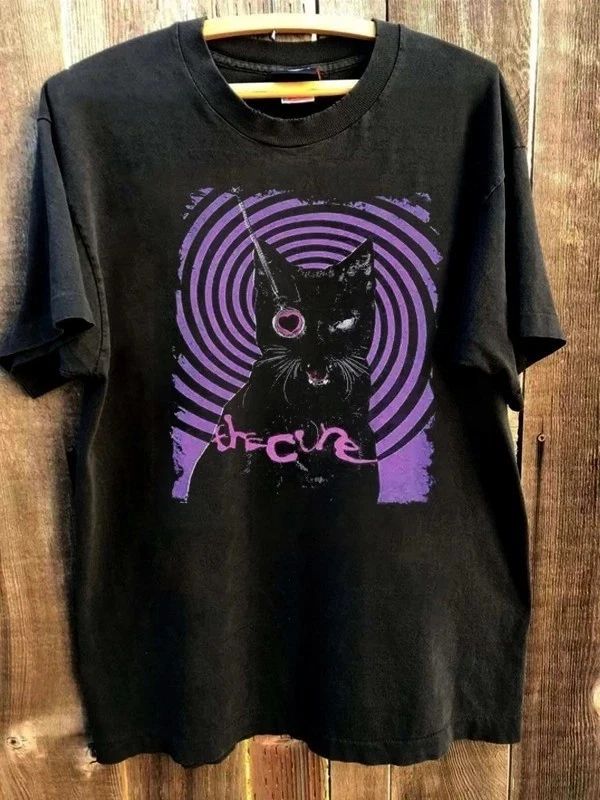 The Cure Music Rock Band T-Shirt Black Cat Rare design Unisex Men Women Unisex T-shirt, Sweatshirt, Hoodie, Long Sleeve Tee - T-Shirt, Sweatshirt, Hoodie