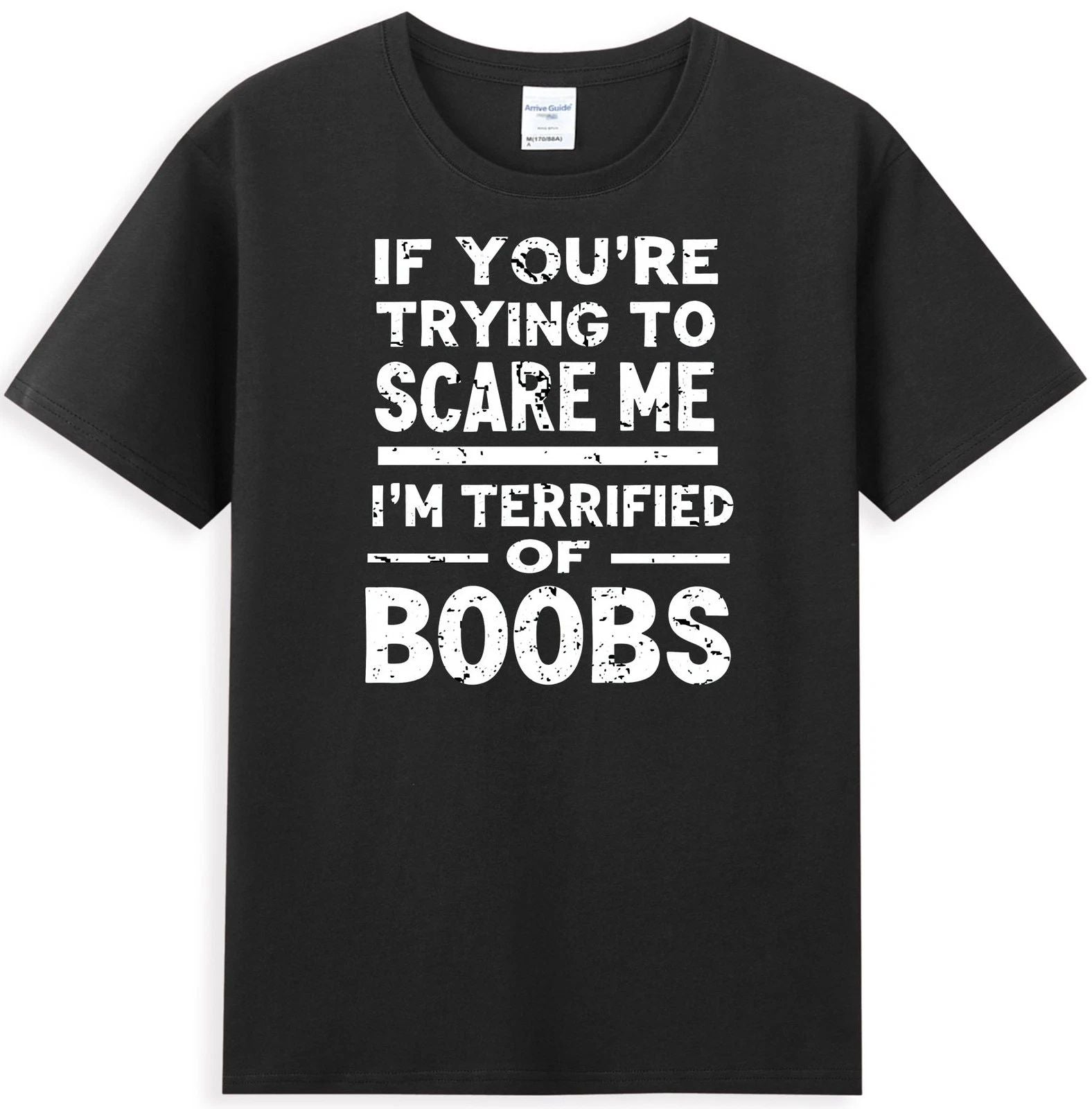 If You're Trying To Scare Me I'm Terrified Of Boobs Vintage Men's T-Shirt Unisex T-shirt, Sweatshirt, Hoodie, Long Sleeve Tee - T-Shirt, Sweatshirt, Hoodie