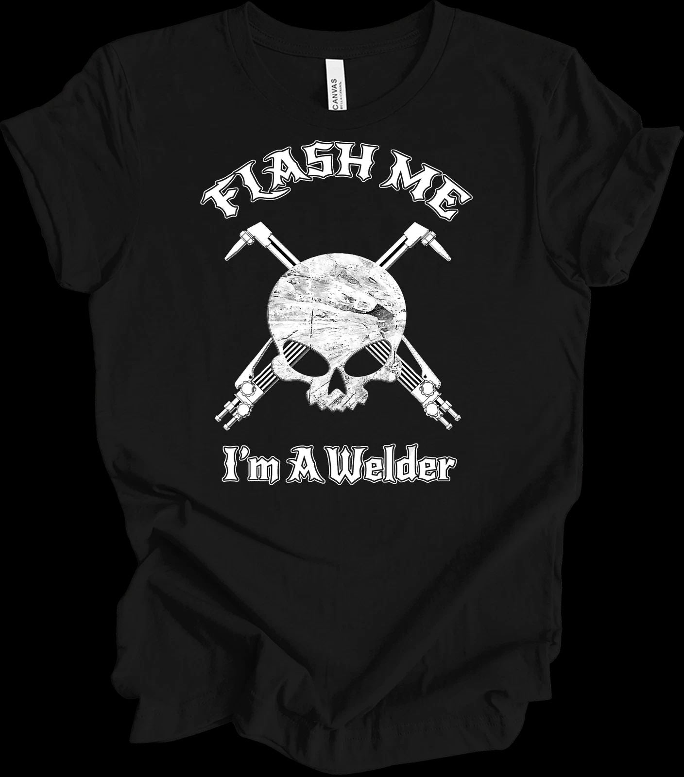 Flash Me I'm A Welder Funny Welding T-Shirt Skull Cross Torches Gift for Men Unisex T-shirt, Sweatshirt, Hoodie, Long Sleeve Tee - T-Shirt, Sweatshirt, Hoodie