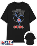 Never underestimate a nurse who understands baseball and loves Chicago Cubs stethoscope shirt - T-Shirt, Sweatshirt, Hoodie