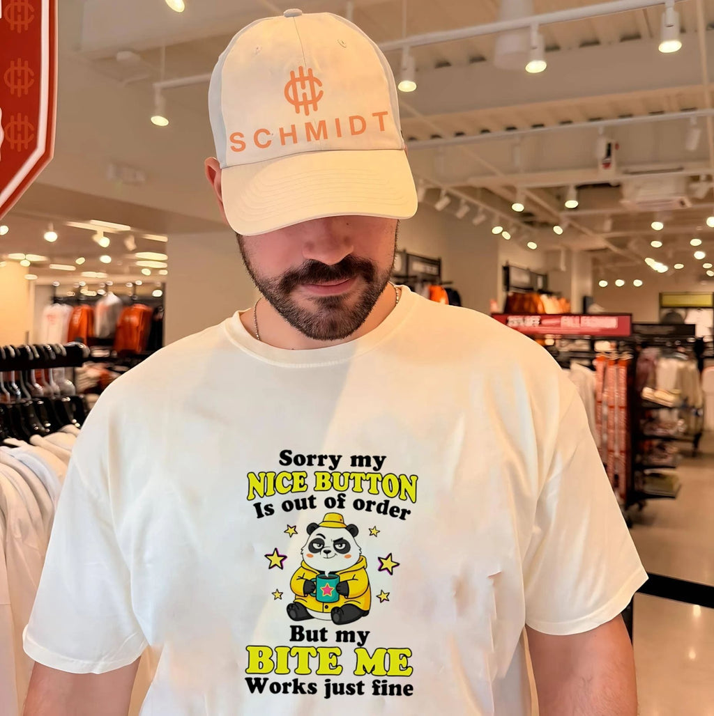 Sorry my nice button is out of order but my bite me works just fine cartoon panda shirt Unisex T-shirt, Sweatshirt, Hoodie, Long Sleeve Tee - T-Shirt, Sweatshirt, Hoodie