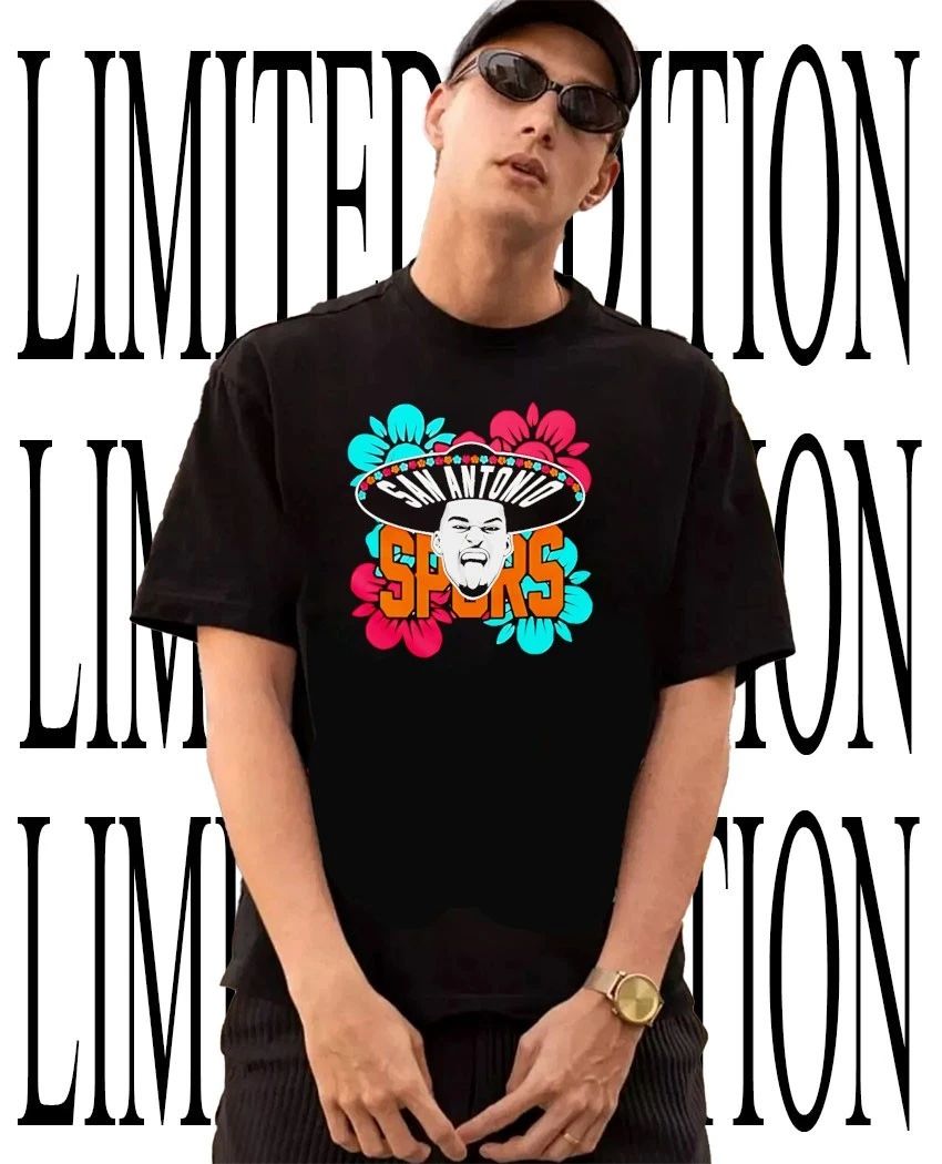San Antonio Spurs Victor Wembanyama Sombrero Flowers shirt Unisex T-shirt, Sweatshirt, Hoodie, Long Sleeve Tee - T-Shirt, Sweatshirt, Hoodie