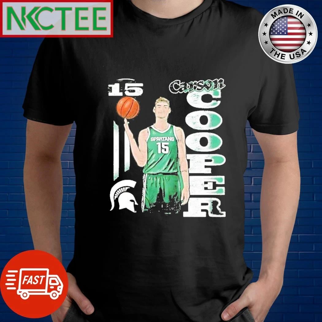 Carson Cooper 15 Michigan State Spartans Illustrated shirt Unisex T-shirt, Sweatshirt, Hoodie, Long Sleeve Tee - T-Shirt, Sweatshirt, Hoodie