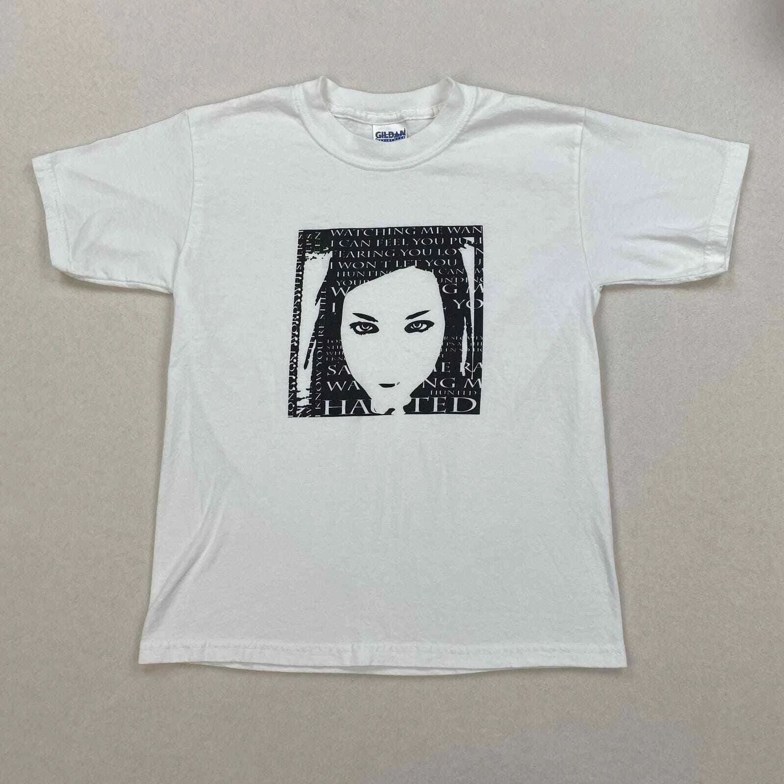 Vintage Evanescence T Shirt Size Youth Medium White Fallen Amy Lee Grunge Y2K Unisex T-shirt, Sweatshirt, Hoodie, Long Sleeve Tee - T-Shirt, Sweatshirt, Hoodie