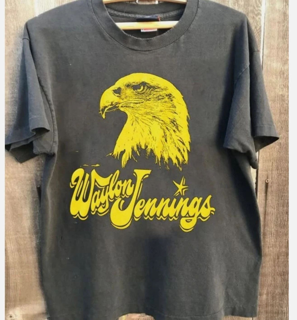 Waylon Jennings EAGLE Shirt Rare Design Charcoal Cotton Shirt Unisex Unisex T-shirt, Sweatshirt, Hoodie, Long Sleeve Tee - T-Shirt, Sweatshirt, Hoodie
