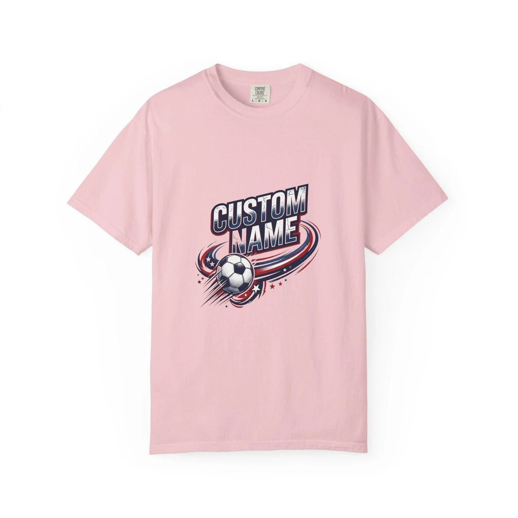 Custom USA Flag Soccer Shirt | Personalized Name Football Fan Tee | Matchday Unisex T-shirt, Sweatshirt, Hoodie, Long Sleeve Tee - T-Shirt, Sweatshirt, Hoodie