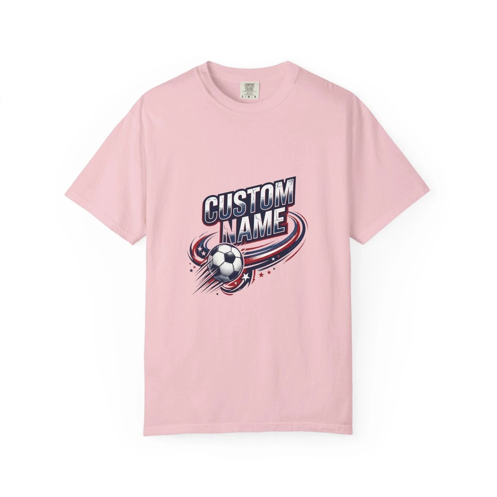 Custom USA Flag Soccer Shirt | Personalized Name Football Fan Tee | Matchday Unisex T-shirt, Sweatshirt, Hoodie, Long Sleeve Tee - T-Shirt, Sweatshirt, Hoodie