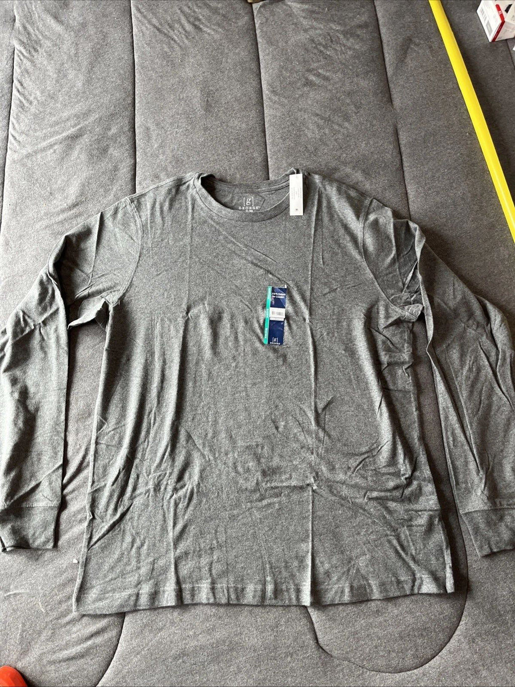 GEORGE Mens Sz XL (46-48)  Gray Crew Neck Long Sleeve T-Shirt  NWT 100% Cotton Unisex T-shirt, Sweatshirt, Hoodie, Long Sleeve Tee - T-Shirt, Sweatshirt, Hoodie
