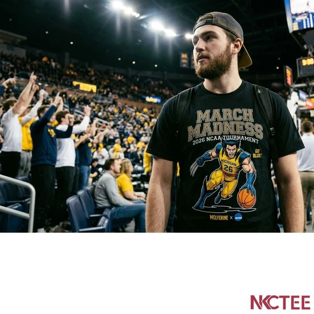 NKCtees Wolverine March Madness 2026 NCAA Tournament Dunk Beast Graphic Tee Unisex T-shirt, Sweatshirt, Hoodie, Long Sleeve Tee - T-Shirt, Sweatshirt, Hoodie