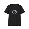 Minimal Earth Outline T-Shirt | Soft Lines Studios Logo Backprint Unisex T-shirt, Sweatshirt, Hoodie, Long Sleeve Tee - T-Shirt, Sweatshirt, Hoodie