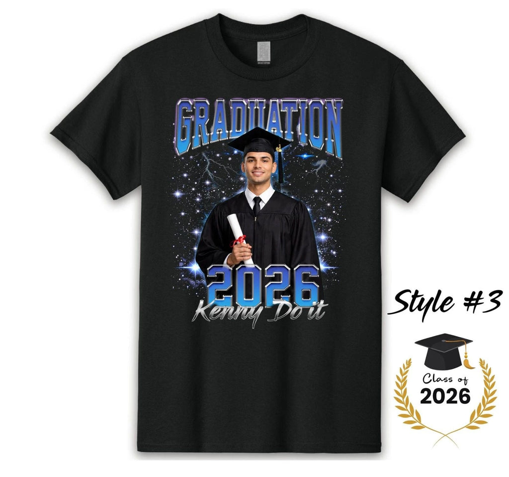 Graduation Class of 2026 Custom Photo T-Shirt  Personalized Senior 1-3 PICS Unisex T-shirt, Sweatshirt, Hoodie, Long Sleeve Tee - T-Shirt, Sweatshirt, Hoodie