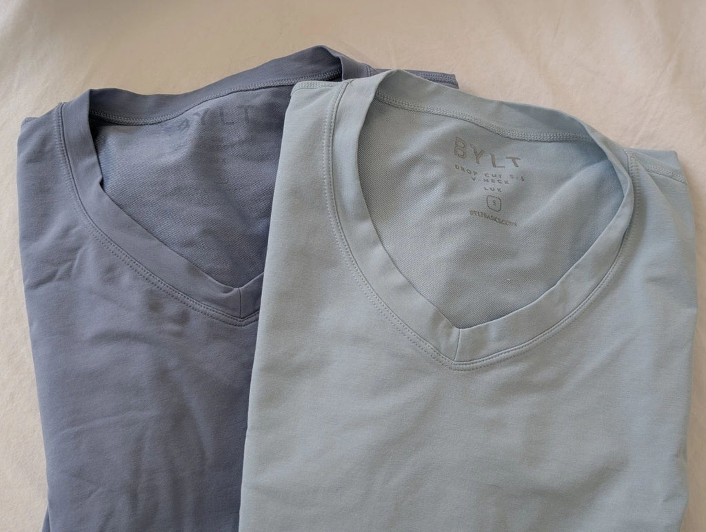 BYLT Drop Cut V-Neck Lux T Shirts Men's Small Short Sleeve Blue Lot of 2 Unisex T-shirt, Sweatshirt, Hoodie, Long Sleeve Tee - T-Shirt, Sweatshirt, Hoodie