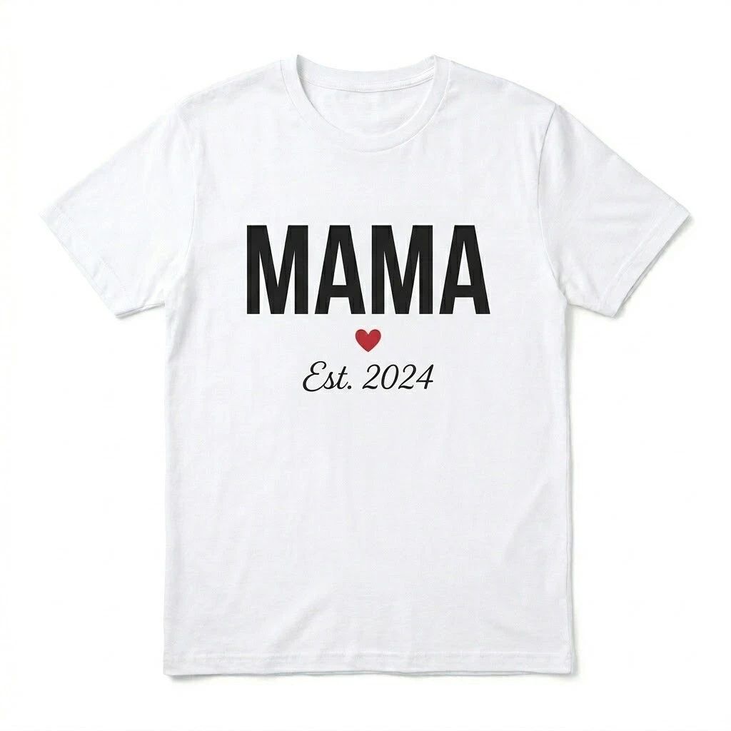 MAMA Est. 2024 T-Shirt - New Mom Gift, First Time Mom Shirt, Mother's Day Gift Unisex T-shirt, Sweatshirt, Hoodie, Long Sleeve Tee - T-Shirt, Sweatshirt, Hoodie