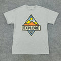 Explore Shirt Men Medium Gray Outdoors Graphic Tee Short Sleeve Pullover Adult Unisex T-shirt, Sweatshirt, Hoodie, Long Sleeve Tee - T-Shirt, Sweatshirt, Hoodie