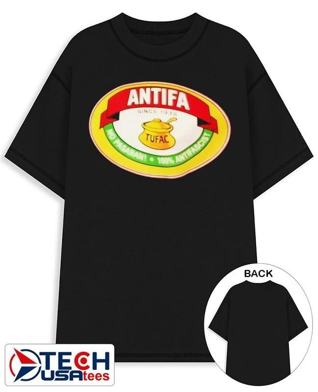 Antifa Tufac no pasaran 100 percent antifascist shirt Unisex T-shirt, Sweatshirt, Hoodie, Long Sleeve Tee - T-Shirt, Sweatshirt, Hoodie