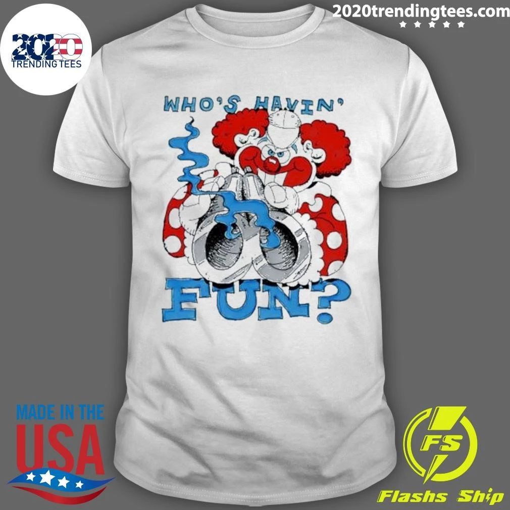 Killer Klowns Outer Space Whos Havin Fun Shirt Unisex T-shirt, Sweatshirt, Hoodie, Long Sleeve Tee - T-Shirt, Sweatshirt, Hoodie
