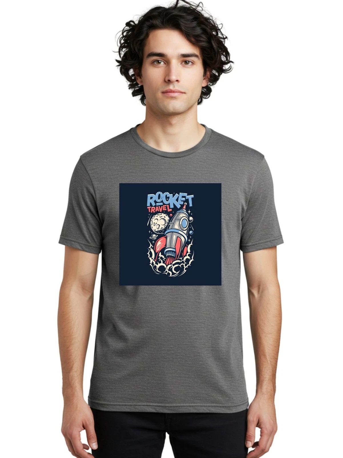 Rocket-Travel Mens Graphic Tee, 100% Cotton, Casual Summer Wear Unisex T-shirt, Sweatshirt, Hoodie, Long Sleeve Tee - T-Shirt, Sweatshirt, Hoodie