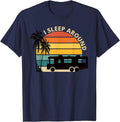 I Sleep Around Bus Beach Colors Sunset Friends Travel Unisex T-Shirt Unisex T-shirt, Sweatshirt, Hoodie, Long Sleeve Tee - T-Shirt, Sweatshirt, Hoodie