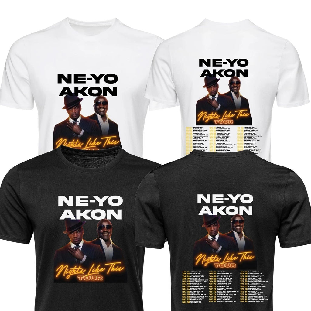 Akon T-Shirt NeYo Nights Like Tour Inspired Concert Unisex Adults kids Tee Tops Unisex T-shirt, Sweatshirt, Hoodie, Long Sleeve Tee - T-Shirt, Sweatshirt, Hoodie