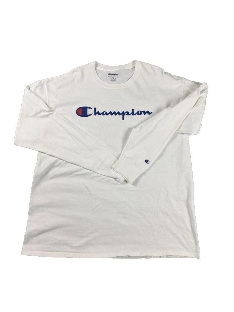 Champion Script Logo Long Sleeve T-Shirt White Size 2XLA-0036 Unisex T-shirt, Sweatshirt, Hoodie, Long Sleeve Tee - T-Shirt, Sweatshirt, Hoodie