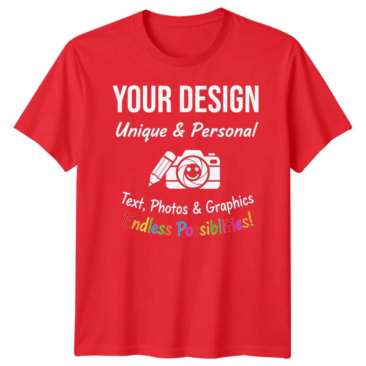 Custom Personalised T-Shirt | Design Your Own Text Photo Graphic | Mens Kids Unisex T-shirt, Sweatshirt, Hoodie, Long Sleeve Tee - T-Shirt, Sweatshirt, Hoodie