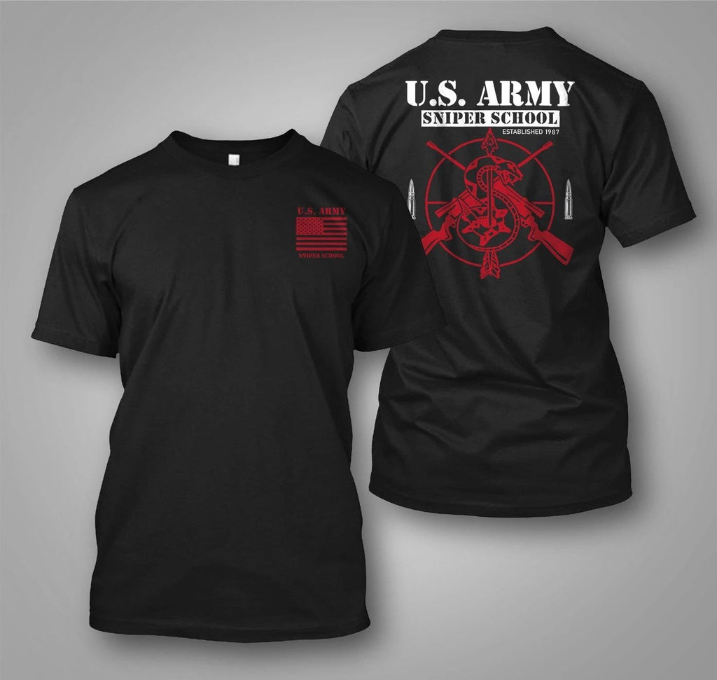 NEW Army Special Force Sniper School  -  Custom Men's Back and front T-Shirt Tee Unisex T-shirt, Sweatshirt, Hoodie, Long Sleeve Tee - T-Shirt, Sweatshirt, Hoodie