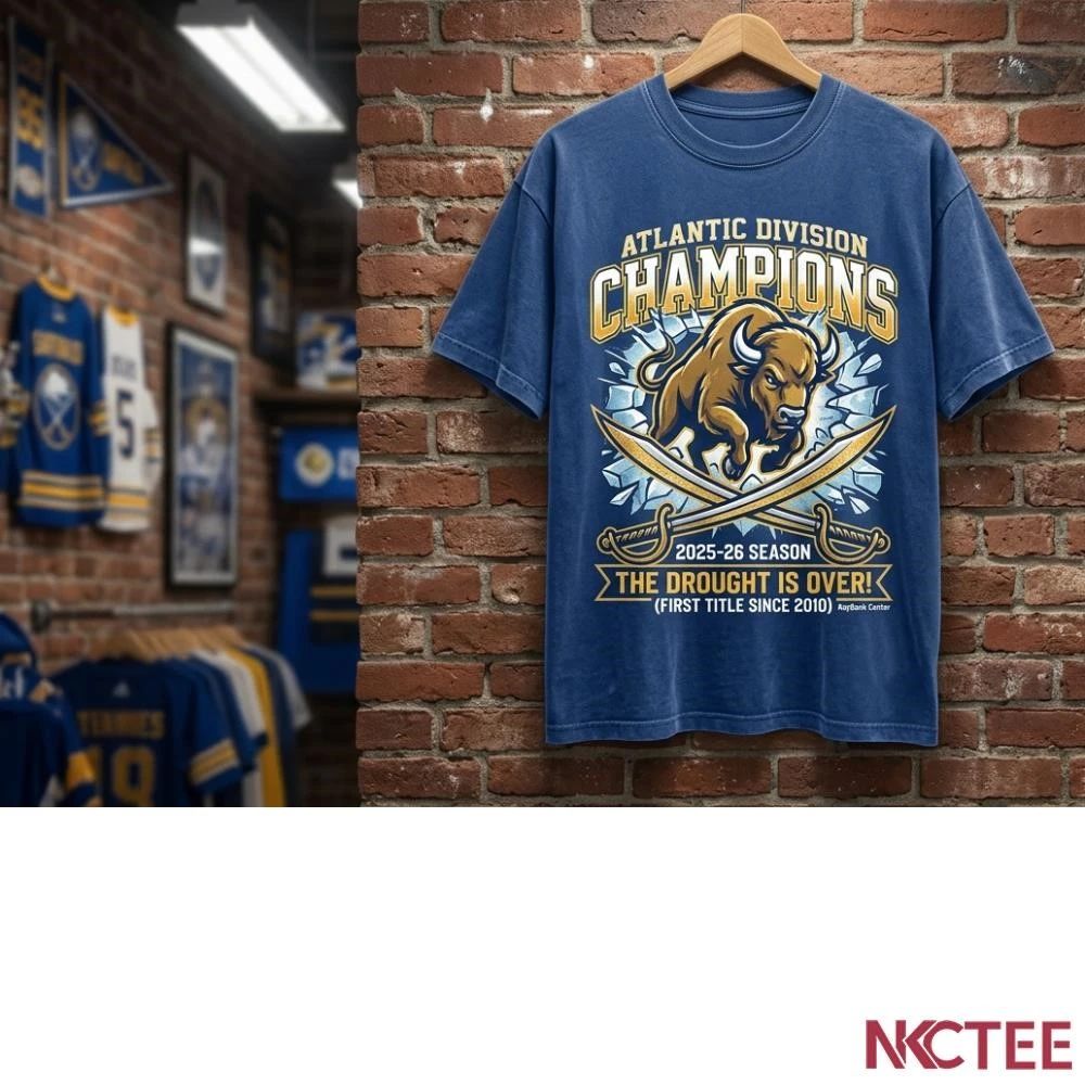 Buffalo Sabres 2026 Atlantic Division Champions T-Shirt Unisex T-shirt, Sweatshirt, Hoodie, Long Sleeve Tee - T-Shirt, Sweatshirt, Hoodie