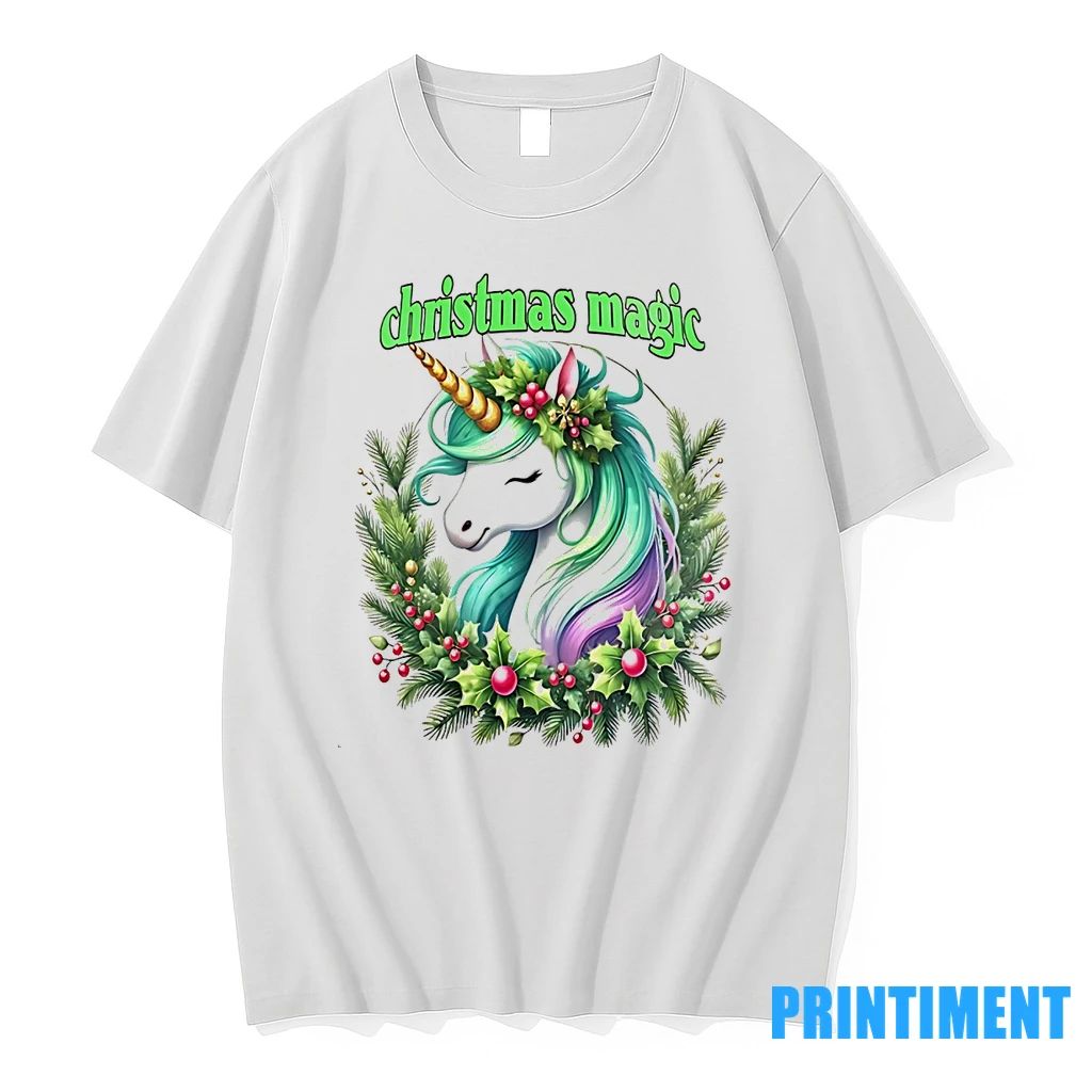 Unicorn Wreath Holiday Christmas Magic Tshirts Sweater Unisex T-shirt, Sweatshirt, Hoodie, Long Sleeve Tee - T-Shirt, Sweatshirt, Hoodie