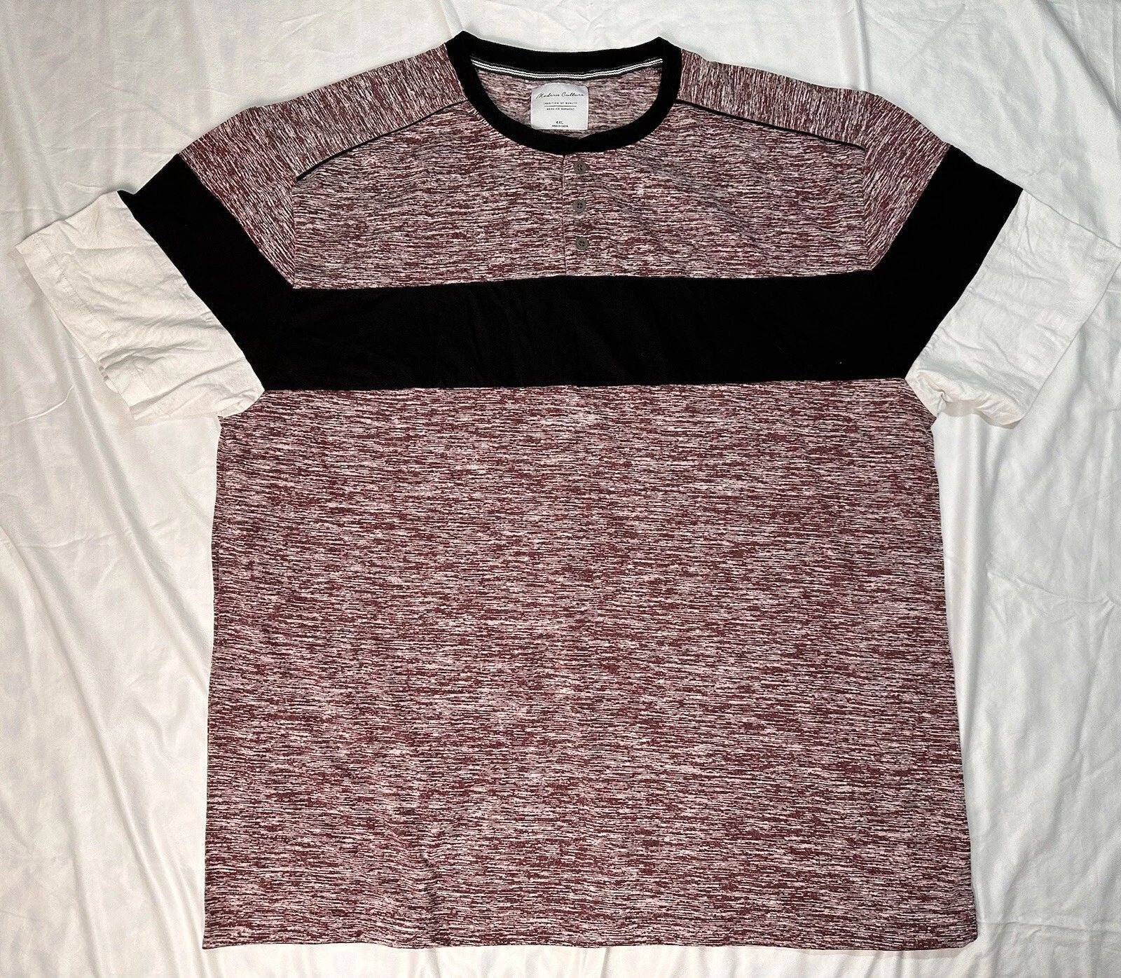 Modern Culture Mens Size 4XL T-Shirt Colorblock Red White Black Cotton Blend NWT Unisex T-shirt, Sweatshirt, Hoodie, Long Sleeve Tee - T-Shirt, Sweatshirt, Hoodie