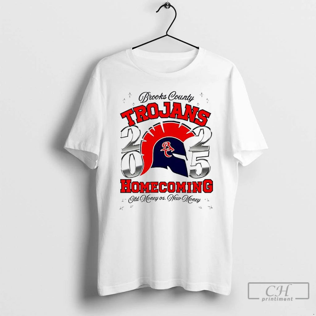 Classic Brooks County Trojans Homecoming Old Money Vs New Money T Shirts Unisex T-shirt, Sweatshirt, Hoodie, Long Sleeve Tee - T-Shirt, Sweatshirt, Hoodie