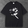 Unisex Smoking Cat Oversized T Shirt Black Y2K Grunge Streetwear S-2XL Unisex T-shirt, Sweatshirt, Hoodie, Long Sleeve Tee - T-Shirt, Sweatshirt, Hoodie