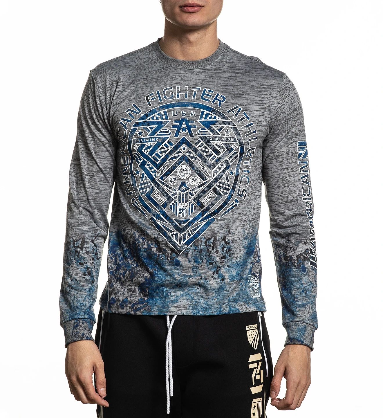 AMERICAN FIGHTER HENDERSON Men's T-Shirt L/S Biker MMA Unisex T-shirt, Sweatshirt, Hoodie, Long Sleeve Tee - T-Shirt, Sweatshirt, Hoodie