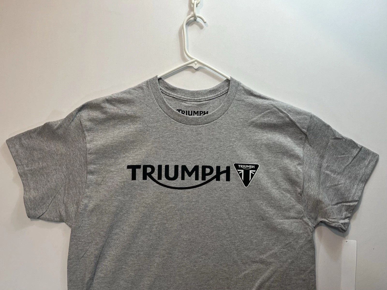 Triumph Motorcycles Classic Logo Biker Tee (Brand New Condition) Gray T-Shirt Unisex T-shirt, Sweatshirt, Hoodie, Long Sleeve Tee - T-Shirt, Sweatshirt, Hoodie