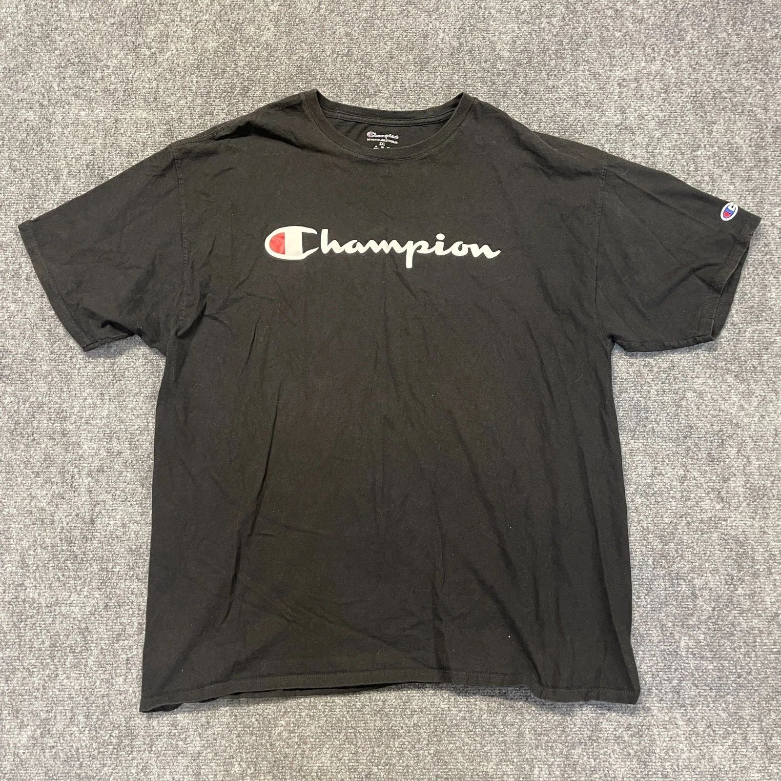 Champion Authentic Athletic Wear T Shirt Mens 2XL Black Logo Streetwear Outdoor Unisex T-shirt, Sweatshirt, Hoodie, Long Sleeve Tee - T-Shirt, Sweatshirt, Hoodie