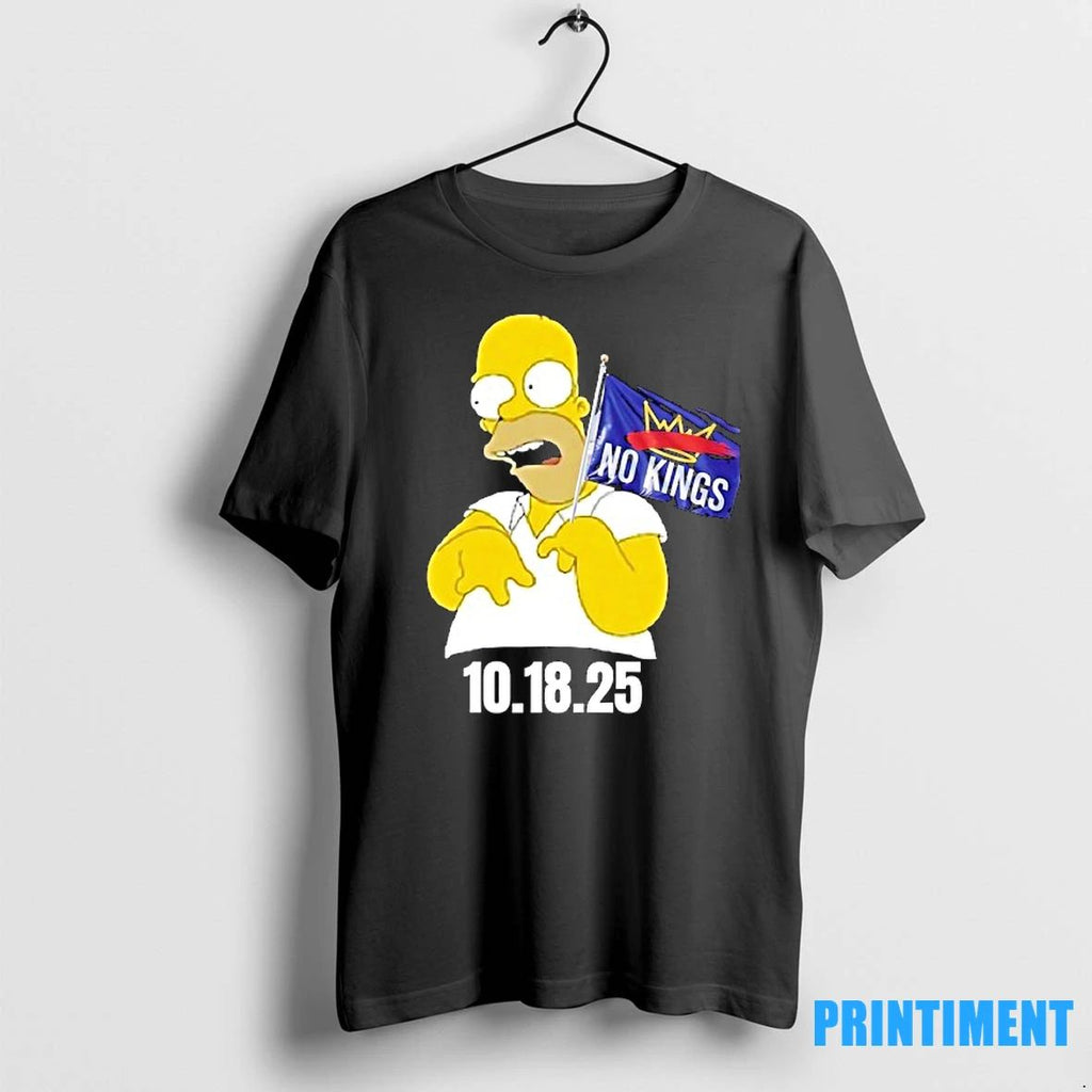 Bart No Kings Flag 10 18 2025 Cartoon Tshirts Sweater Unisex T-shirt, Sweatshirt, Hoodie, Long Sleeve Tee - T-Shirt, Sweatshirt, Hoodie