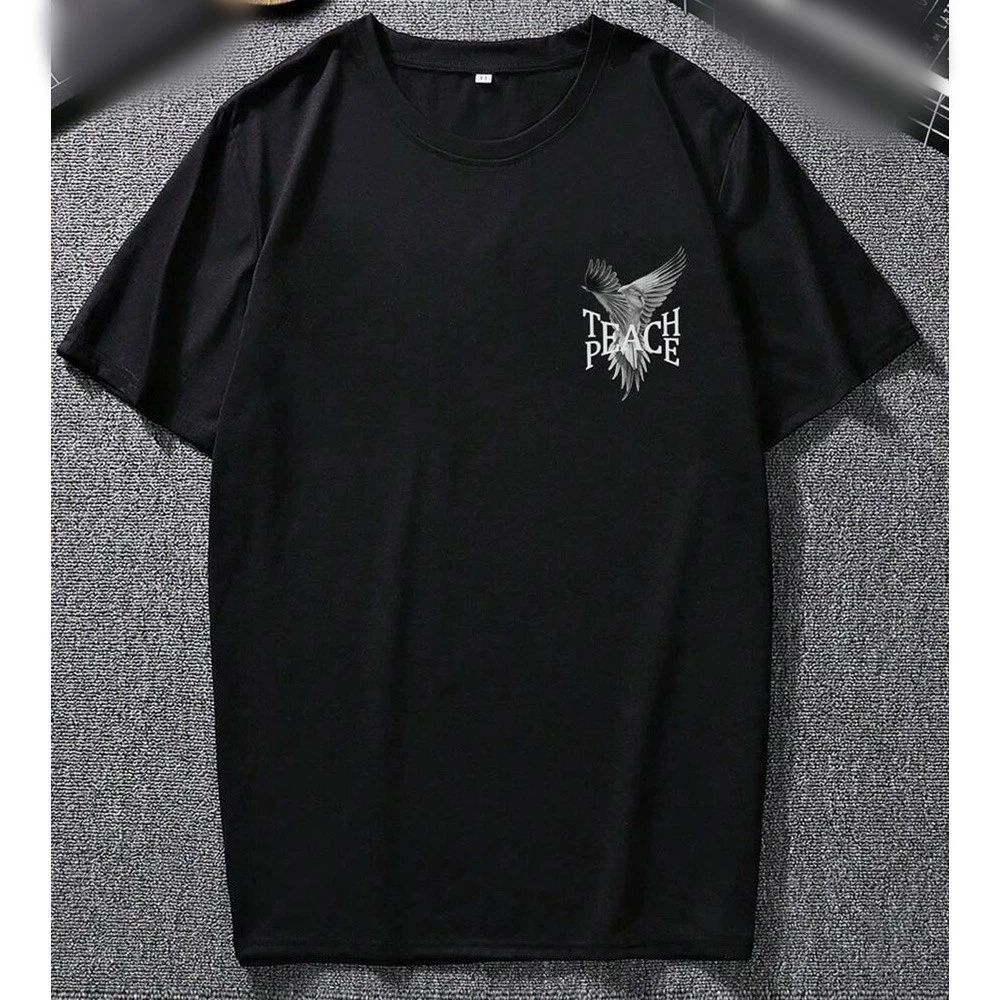 Mens Black Comfortable Loose Fit Round Neck Tshirt for Daily Vacation Wear Unisex T-shirt, Sweatshirt, Hoodie, Long Sleeve Tee - T-Shirt, Sweatshirt, Hoodie