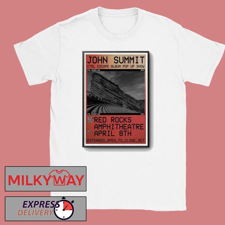 John Summit Poster Red Rocks Apr 8 2026 shirt Unisex T-shirt, Sweatshirt, Hoodie, Long Sleeve Tee - T-Shirt, Sweatshirt, Hoodie