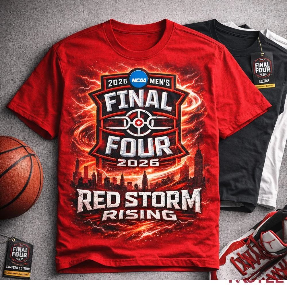 NKCtees St. Johns Red Storm Final Four 2026 Shirt  NCAA Basketball Red Storm Rising Tee Unisex T-shirt, Sweatshirt, Hoodie, Long Sleeve Tee - T-Shirt, Sweatshirt, Hoodie