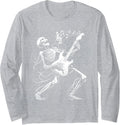 Skeleton Playing Guitar Music Gifts Rock Band Cool Long Sleeve Tshirt Unisex T-shirt, Sweatshirt, Hoodie, Long Sleeve Tee - T-Shirt, Sweatshirt, Hoodie