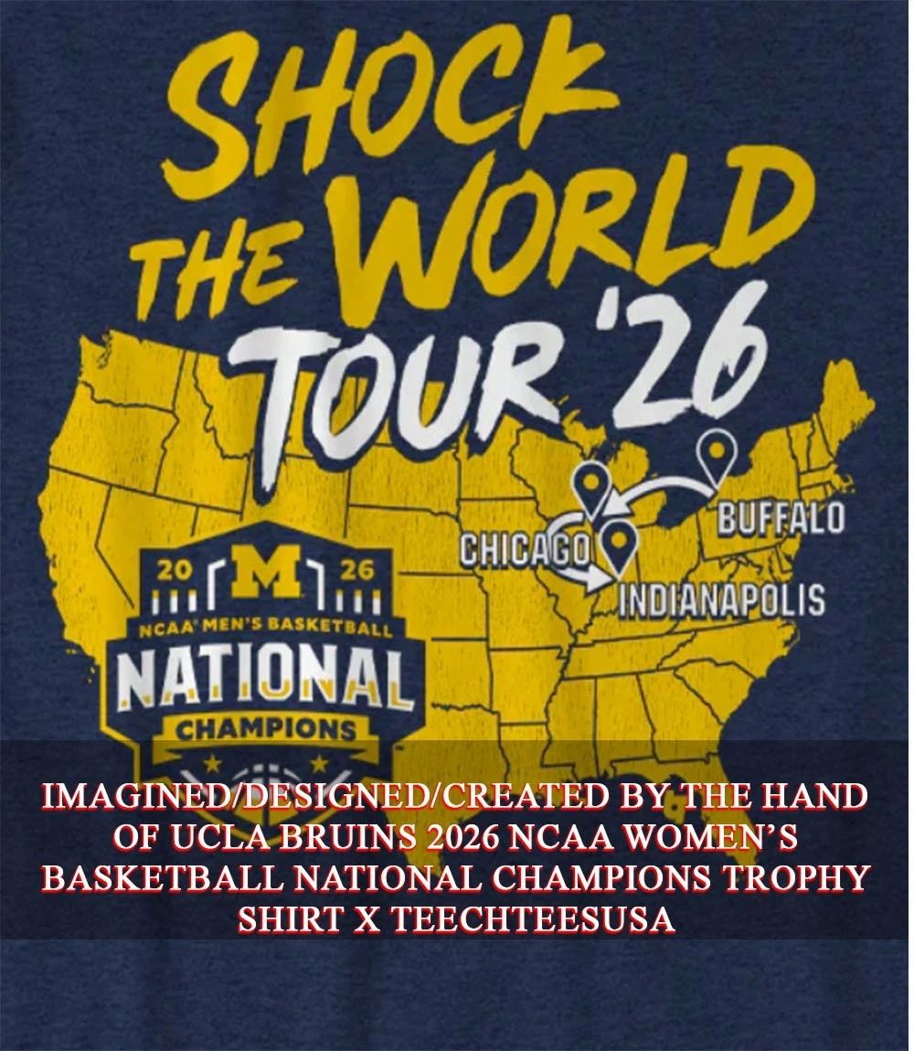 Shock the World Tour Michigan Wolverines 2026 National Champions shirt Unisex T-shirt, Sweatshirt, Hoodie, Long Sleeve Tee - T-Shirt, Sweatshirt, Hoodie