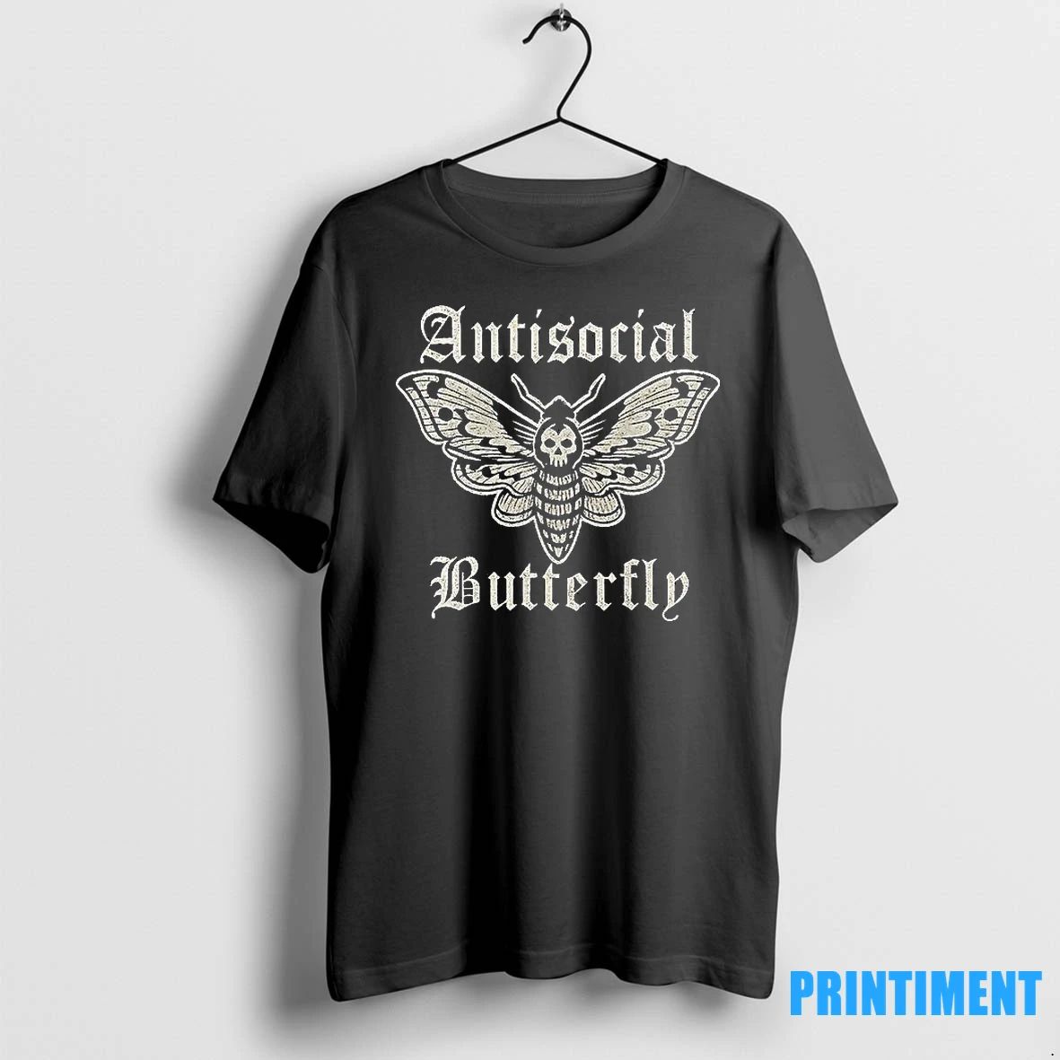 Anti Social Butterfly Gothic Skull Butterfly Tshirts Sweater Unisex T-shirt, Sweatshirt, Hoodie, Long Sleeve Tee - T-Shirt, Sweatshirt, Hoodie