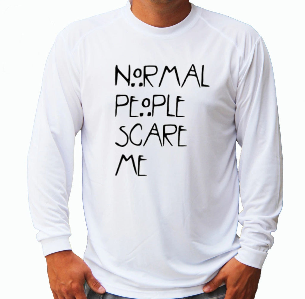 Normal People Scare Surfing Long Sleeve UPF 30 T-Shirt Beach Sport UV Protection Unisex T-shirt, Sweatshirt, Hoodie, Long Sleeve Tee - T-Shirt, Sweatshirt, Hoodie