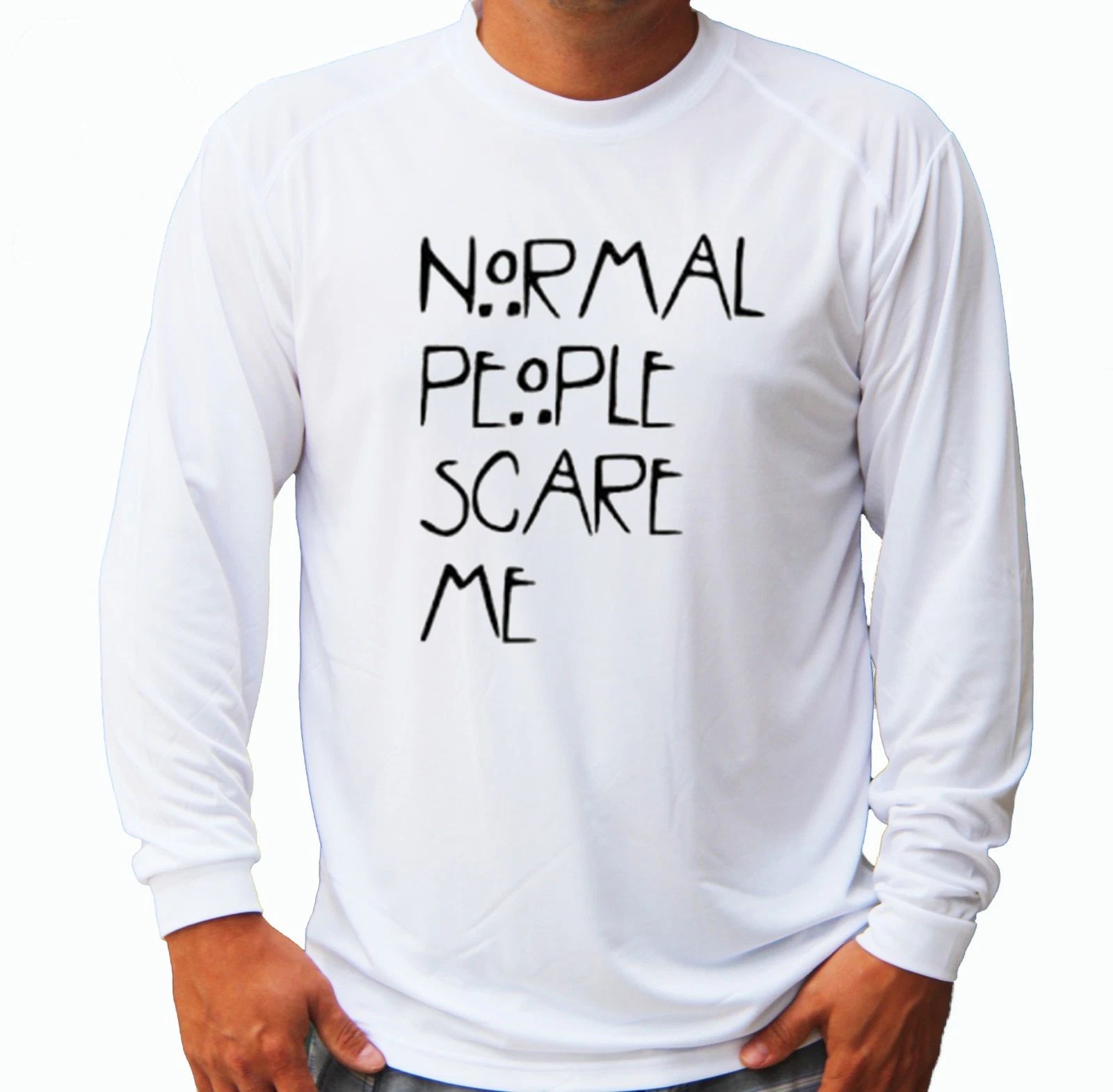 Normal People Scare Surfing Long Sleeve UPF 30 T-Shirt Beach Sport UV Protection Unisex T-shirt, Sweatshirt, Hoodie, Long Sleeve Tee - T-Shirt, Sweatshirt, Hoodie