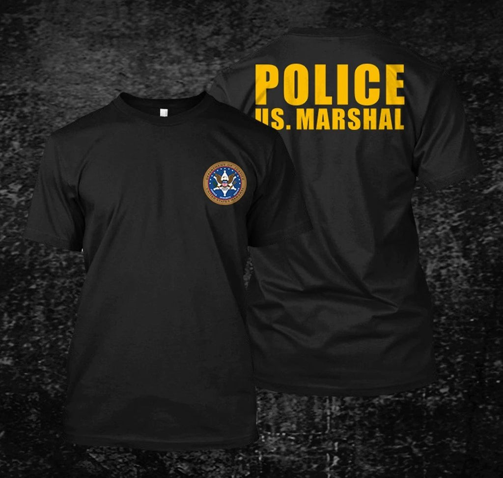US marshal police -  Custom Men's Back and front T-Shirt Tee Unisex T-shirt, Sweatshirt, Hoodie, Long Sleeve Tee - T-Shirt, Sweatshirt, Hoodie
