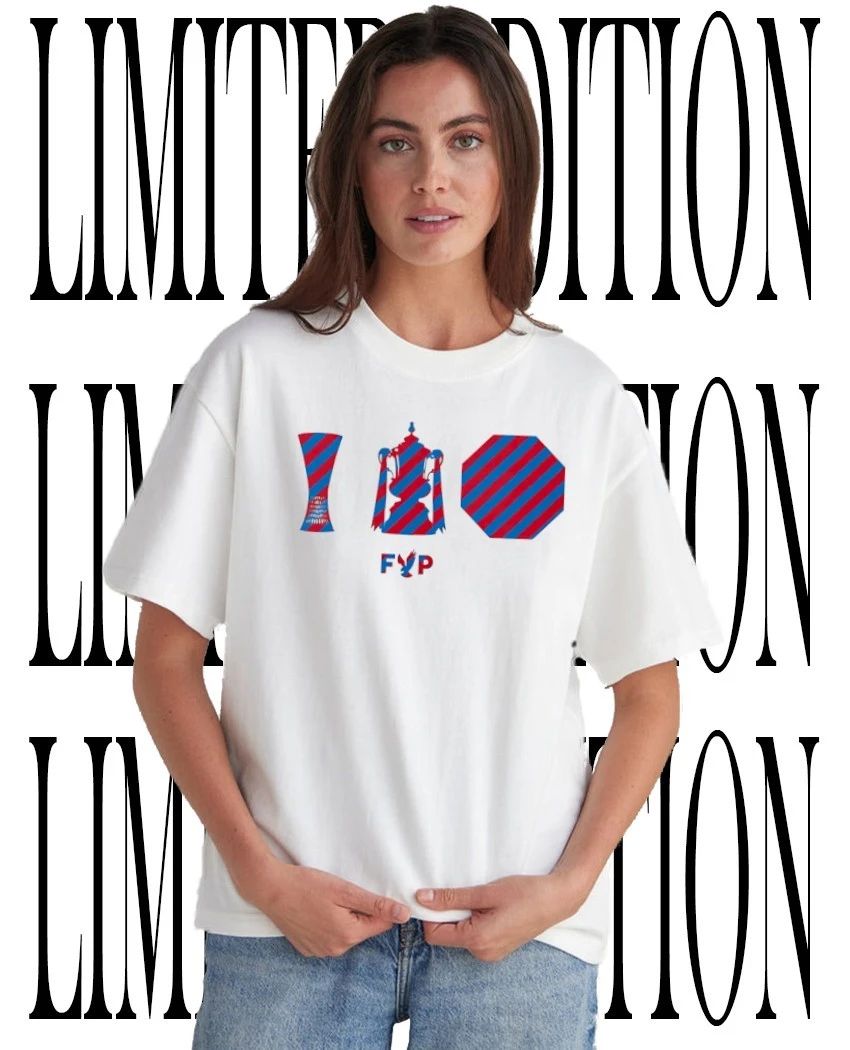The FYP Crystal Palace trio of trophies shirt Unisex T-shirt, Sweatshirt, Hoodie, Long Sleeve Tee - T-Shirt, Sweatshirt, Hoodie