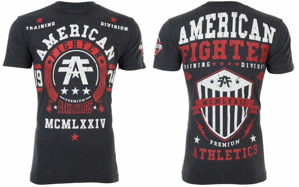 AMERICAN FIGHTER Dalton Black Red Athletic Mens Crewneck T-shirt S-3XL NWT Unisex T-shirt, Sweatshirt, Hoodie, Long Sleeve Tee - T-Shirt, Sweatshirt, Hoodie