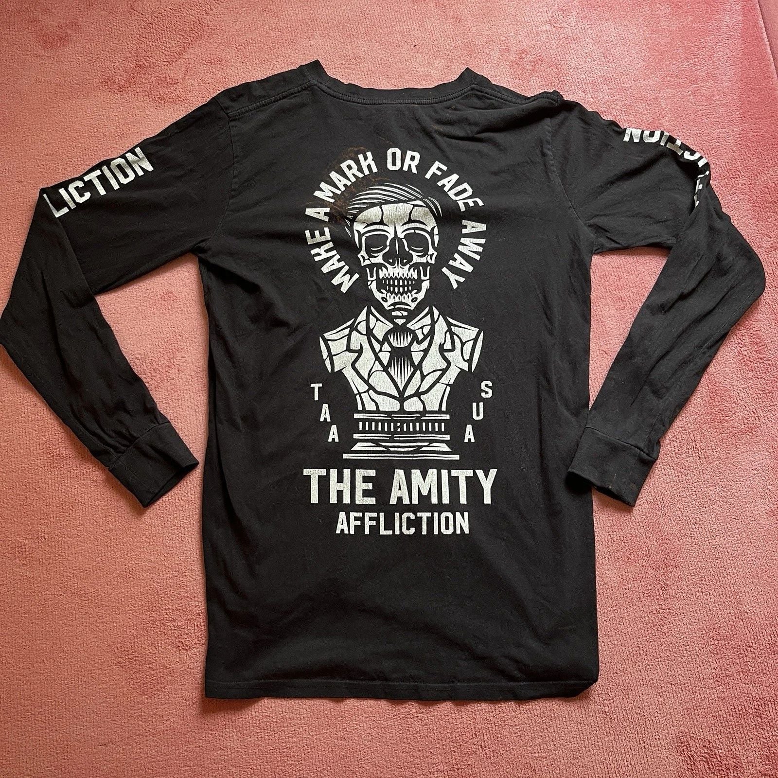 The Amity Affliction T-Shirt Medium Black 2-side MAKE A MARK Long Sleeve AOP TAA Unisex T-shirt, Sweatshirt, Hoodie, Long Sleeve Tee - T-Shirt, Sweatshirt, Hoodie